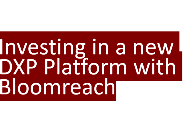 Investing a new DXP – Bloomreach – to drive growth